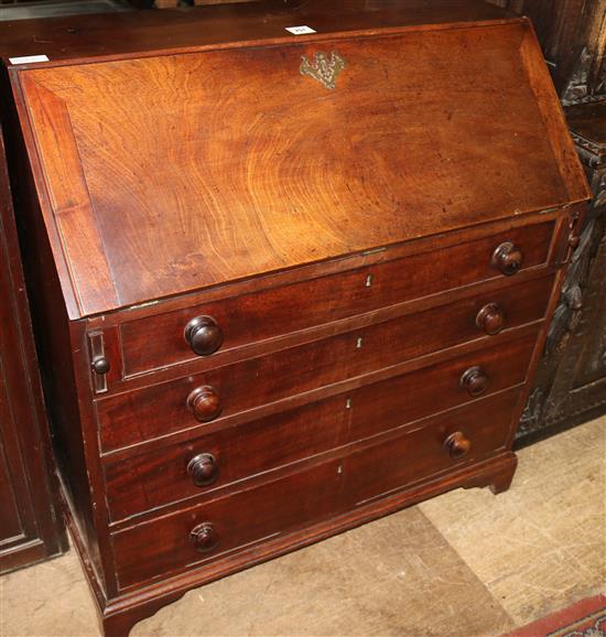 Georgian mahogany bureau(-)